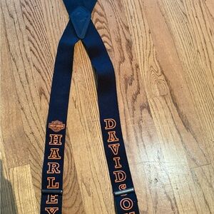 Harley-Davidson Black and Orange Logo Suspenders